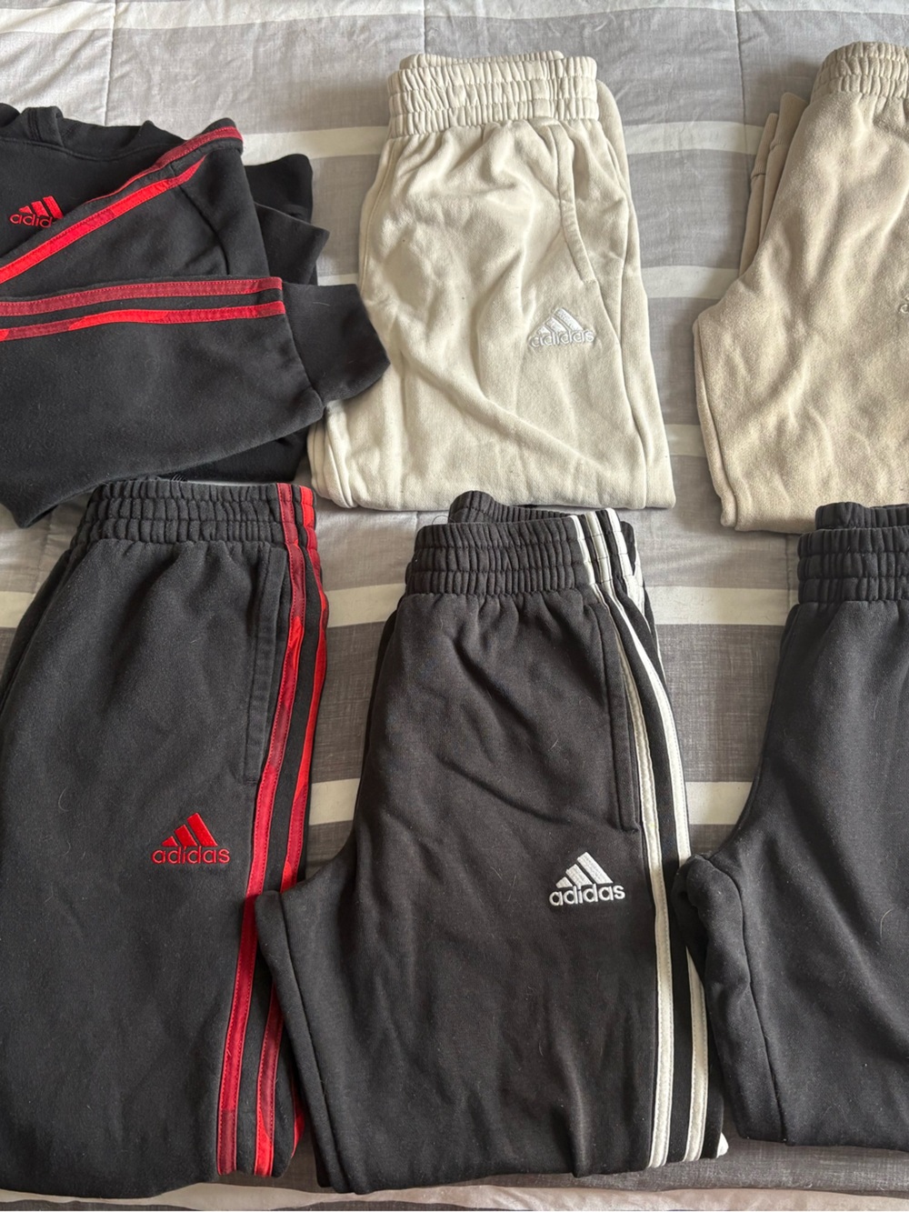 adidas Kids Sweatpants & Joggers Set in Black, Red, and Cream